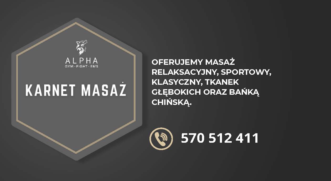 Karnet Masaż – przód